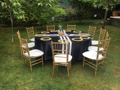 Bahçe daveti için masa ve sandalye kiralama